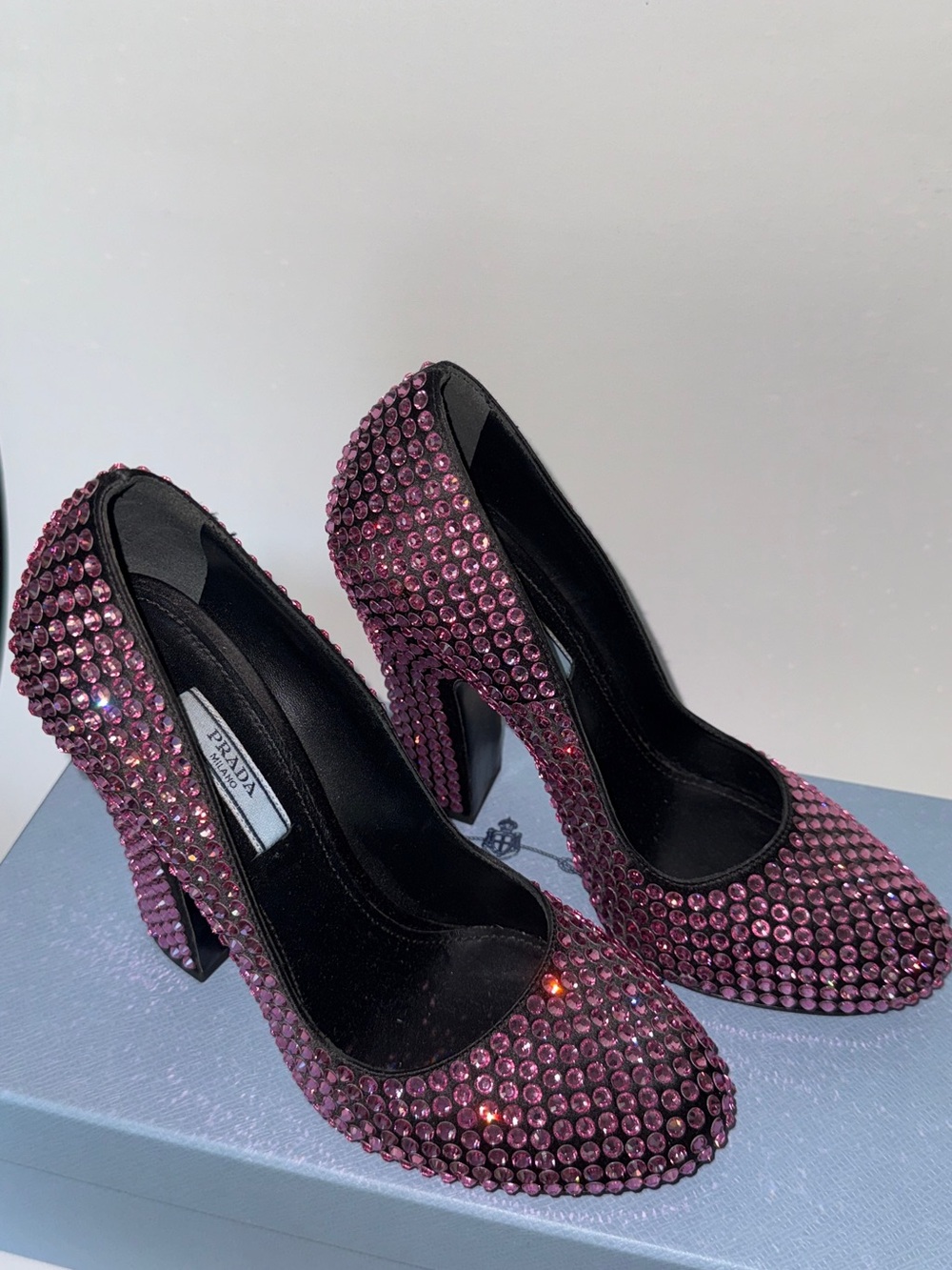 Prada Pink Crystal Heels